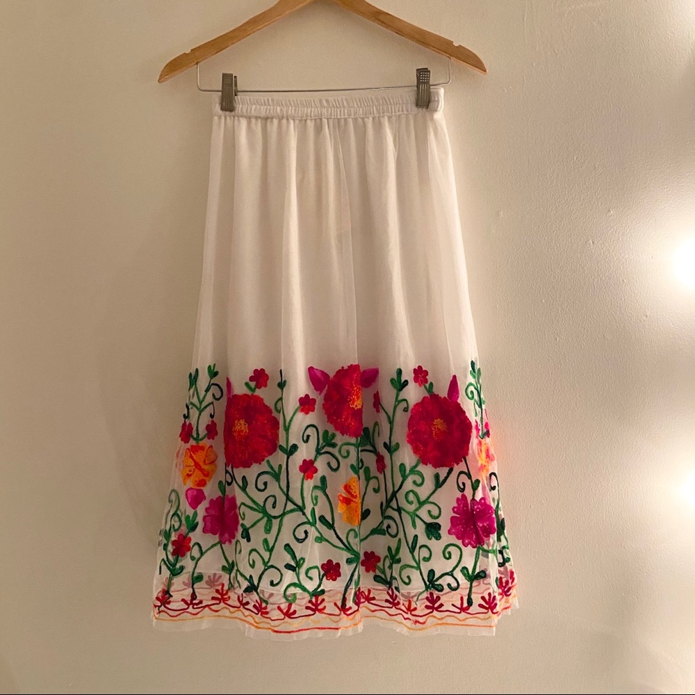 Sheer floral skirt